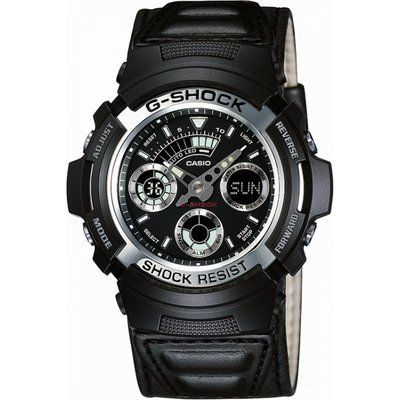 Mens Casio G-Shock Alarm Chronograph Watch AW-590BL-1AER