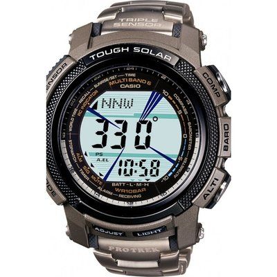 Men's Casio Pro Trek Wave Ceptor Tough Solar Titanium Alarm Chronograph Watch PRW-2000T-7ER