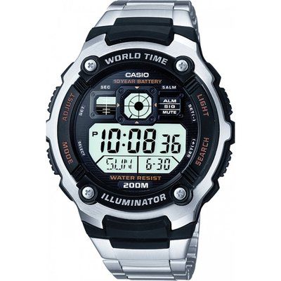 Mens Casio World Timer Alarm Chronograph Watch AE-2000WD-1AVEF