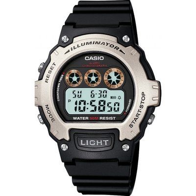 Unisex Casio Sports Alarm Chronograph Watch W-214H-1AVEF