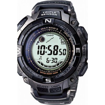 Mens Casio Pro Trek Titanium Alarm Chronograph Watch PRW-1500T-7VER