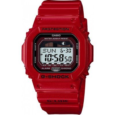 Mens Casio Red G-Lide G-Shock Alarm Chronograph Watch GLX-5600-4ER