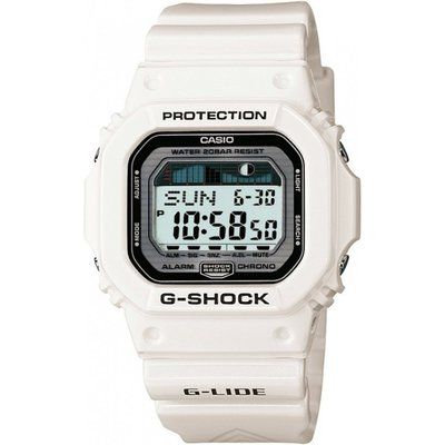 Mens Casio White G-Lide G-Shock Alarm Chronograph Watch GLX-5600-7ER