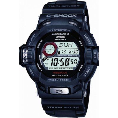 Men's Casio G-Shock Riseman Alarm Chronograph Radio Controlled Watch GW-9200-1ER