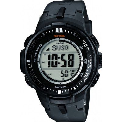 Mens Casio Pro Trek Triple Sensor Alarm Chronograph Solar Powered Watch PRW-3000-1ER
