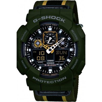 Mens Casio G-Shock Alarm Chronograph Watch GA-100MC-3AER