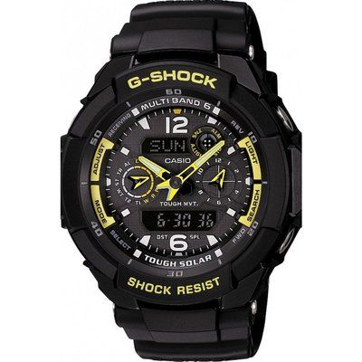 Mens Casio G-Shock Gravity Defier Alarm Chronograph Radio Controlled Watch GW-3500B-1AER