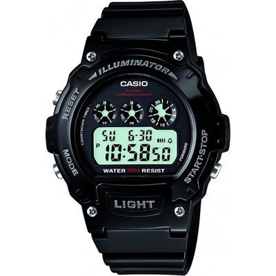 Mens Casio Sport Alarm Chronograph Watch W-214HC-1AVEF