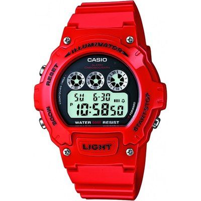 Mens Casio Sport Alarm Chronograph Watch W-214HC-4AVEF
