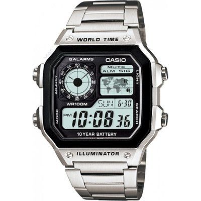 Men's Casio World Time Alarm Chronograph Watch AE-1200WHD-1AVEF