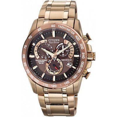 Mens Citizen Chrono Perpetual A-T Alarm Chronograph Radio Controlled Watch AT4106-52X