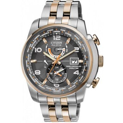 Mens Citizen World Time A.T Alarm Radio Controlled Watch AT9016-56H