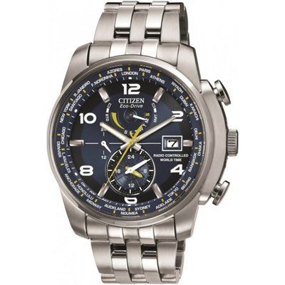 Mens Citizen World Time A.T Alarm Radio Controlled Watch AT9010-52L