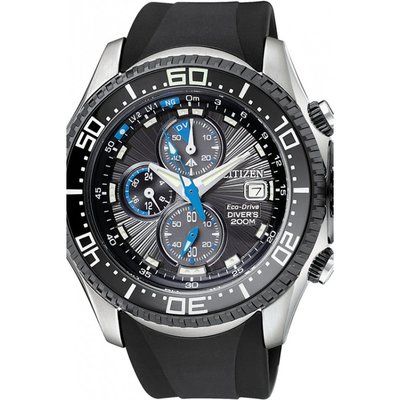 Mens Citizen Professional Diver Chronograph Eco-Drive Watch BJ2117-01E