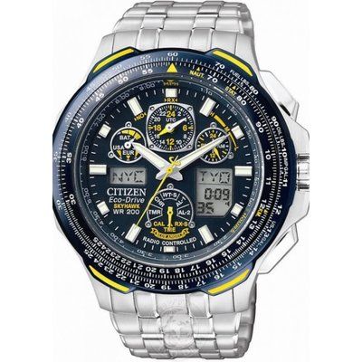 Mens Citizen Blue Angels Skyhawk AT Alarm Chronograph Radio Controlled Eco-Drive Watch JY0040-59L