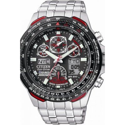 Mens Citizen Skyhawk AT Red Arrows Alarm Chronograph Radio Controlled Eco-Drive Watch JY0100-59E