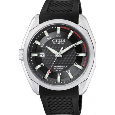 Mens Citizen Golf Titanium Eco-Drive Watch BM7120-01E