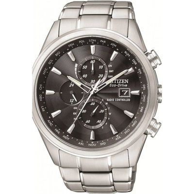 Mens Citizen World Chronograph A-T Chronograph Radio Controlled Eco-Drive Watch AT8010-58E