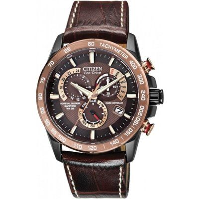 Mens Citizen Chrono Perpetual A-T Alarm Chronograph Radio Controlled Eco-Drive Watch AT4006-06X