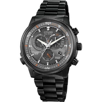 Men's Citizen Nighthawk A-T Alarm Chronograph Radio Controlled Eco-Drive Watch AT4117-56H