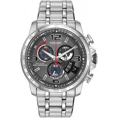 Mens Citizen Chrono Time A-T Alarm Chronograph Radio Controlled Eco-Drive Watch BY0100-51H