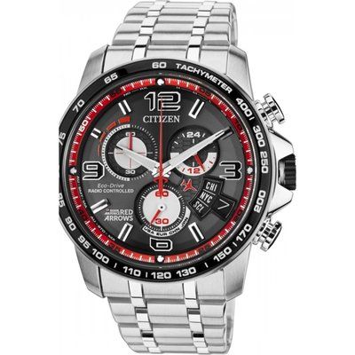 Mens Citizen Chrono-Time AT Red Arrows Limited Edition Alarm Chronograph Radio Controlled Eco-Drive Watch BY0104-51E