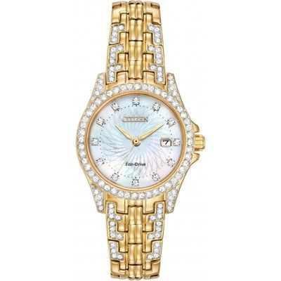 Ladies Citizen Silhouette Crystal Eco-Drive Watch EW1222-84D