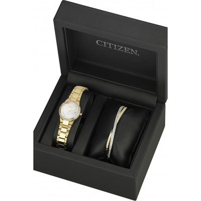 Ladies Citizen Silhouette Crystal Gift Set Eco-Drive Watch EW1992-52N-SET