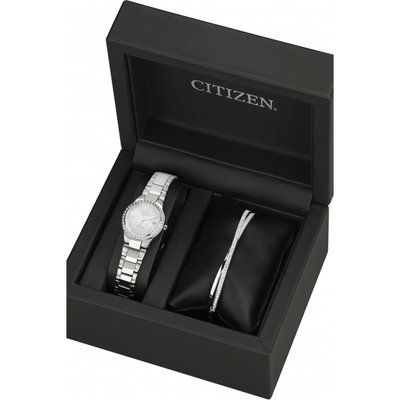 Ladies Citizen Silhouette Crystal Gift Set Eco-Drive Watch EW1990-58D-SET
