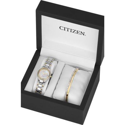 Ladies Citizen Silhouette Crystal Gift Set Eco-Drive Watch EW1994-57N-SET