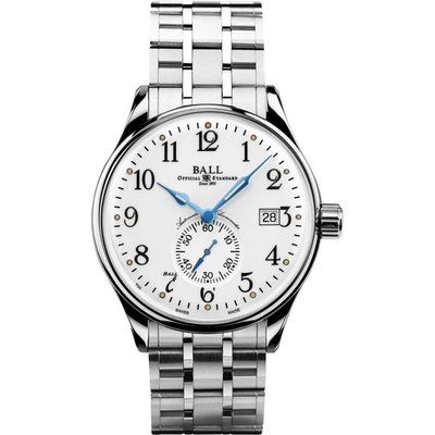 Mens Ball Trainmaster Standard Time Chronometer Watch NM3888D-S1CJ-WH