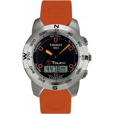 Mens Tissot T-TOUCH Matt Titanium Alarm Chronograph Watch T33759859