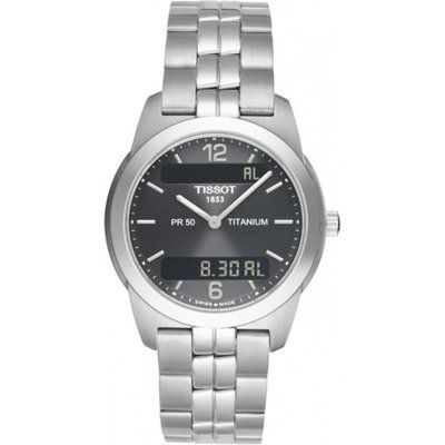 Mens Tissot PR50 Seven Titanium Alarm Chronograph Watch T34748762