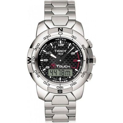 Men's Tissot T-TOUCH Polished Titanium Alarm Chronograph Watch T33788892