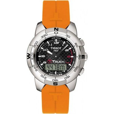 Men's Tissot T-TOUCH Polished Titanium Alarm Chronograph Watch T33787892