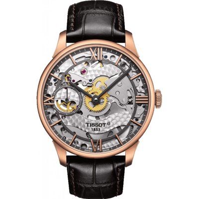 Men's Tissot Chemin Des Tourelles Squelette Mechanical Watch T0994053641800