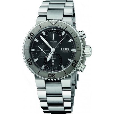 Men's Oris Aquis Titan Titanium Automatic Chronograph Watch 0167476557253-0782675PEB