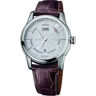 Men's Oris Artelier Small Second Pointer Day Calf Leather Strap Automatic Watch 0174576664051-0752370FC