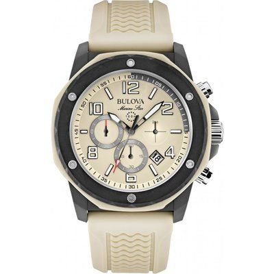 Men's Bulova Marine Star Duramic Cream Chronograph Watch 98B201