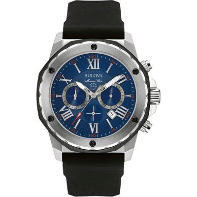 Men's Bulova Quartz Marine Star Chronograph Stainless Steel Watch 98B258