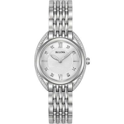 Ladies Bulova Quartz Diamonds Stainless Steel Watch 96R212