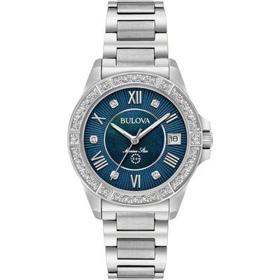 Ladies Bulova Quartz Marine Star Stainless Steel Watch 96R215