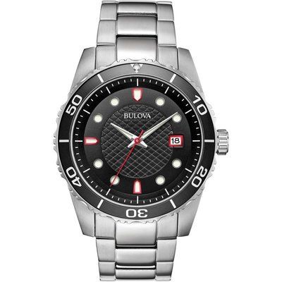Mens Bulova Quartz Sport Chronograph Stainless Steel Watch 98A195
