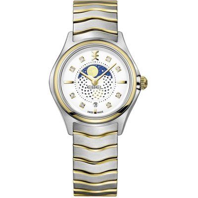 Ladies Ebel Wave Mini Moonphase Diamond Watch 1216373
