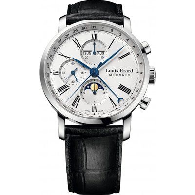 Mens Louis Erard Excellence Moonphase Automatic Chronograph Watch 80231AA01.BDC51