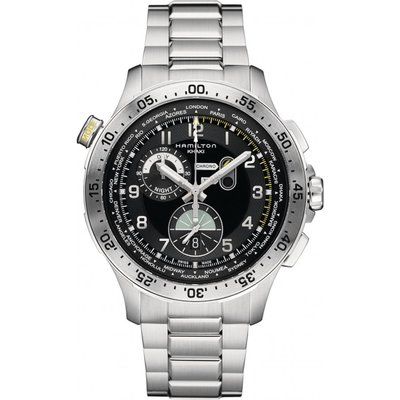 Mens Hamilton Khaki Pilot Worldtimer Chronograph Watch H76714135