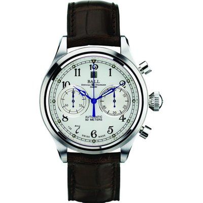 Mens Ball Trainmaster Cannonball Automatic Chronograph Watch CM1052D-L1J-WH