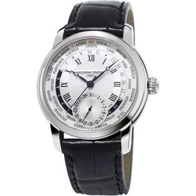 Mens Frederique Constant Classic Manufacture Worldtimer Automatic Watch FC-718MC4H6