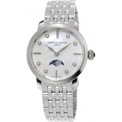 Ladies Frederique Constant Slimline Moonphase Diamond Watch FC-206MPWD1S6B