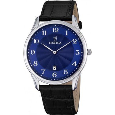 Mens Festina Classic Leather Watch F6851/3